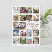 Wat een jaar Foto Collage Onderschriften Jaaroverz Feestdagenkaart (Staand voorkant)