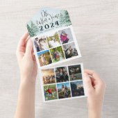 Wat een jaar foto-inklage kerst all in one uitnodiging (Afscheurbaar)