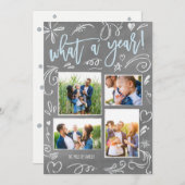 Wat een jaar foto van Doodles Collage 4 Feestdagenkaart (Voorkant / Achterkant)