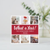 Wat een jaar! Fotocollage Kerstmis Feestdagenkaart (Staand voorkant)