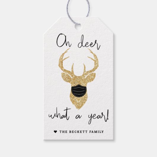 Wat een jaar! Funny Kerstfeestdag Cadeaulabel (Voorkant)