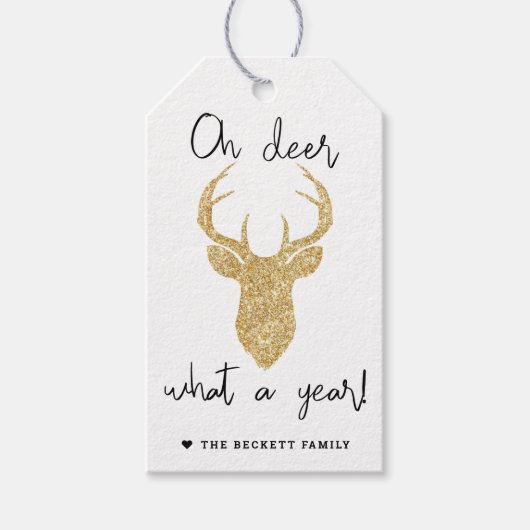 Wat een jaar! Funny Kerstfeestdag Cadeaulabel (Voorkant)