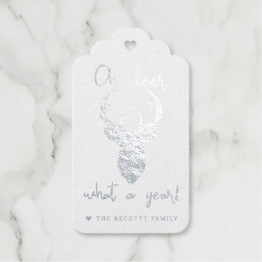 Wat een jaar! Funny Kerstfeestdag Cadeaulabels (Voorkant)