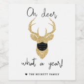 Wat een jaar! Funny Kerstfeestdag Wijn Etiket (Enkel label)