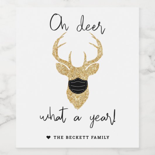 Wat een jaar! Funny Kerstfeestdag Wijn Etiket (Enkel label)