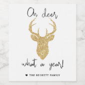 Wat een jaar! Funny Kerstfeestdag Wijn Etiket (Enkel label)