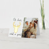 Wat een jaar! Funny Kerstfoto Real Folie Feestdagenkaart (Voorkant)