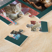 Wat een jaar geleden Foto Collage Green & Gold Xma Legpuzzel (Zijkant)