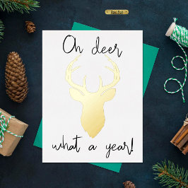 Wat een jaar! Grappig kerstfeest Folie Feestdagen Briefkaart