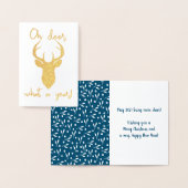 Wat een jaar! Grappig kerstfeest Folie Kaarten (Display)