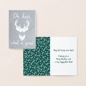 Wat een jaar! Grappig kerstfeest Folie Kaarten (Display)