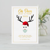 Wat een jaar grappig kerstfeest Gezegde 2022 Folie Feestdagenkaart (Staand Voorkant)