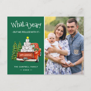 Wat een jaar grappige kerstboom voor toiletpapier feestdagenkaart