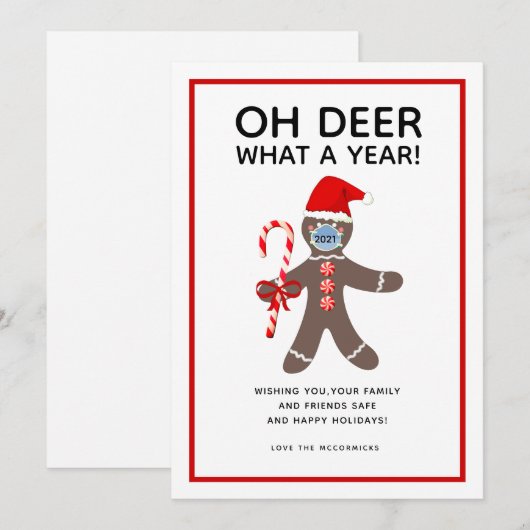 Wat een jaar grappige Kerstmis 2021 Feestdagenkaart (Voorkant / Achterkant)