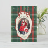 Wat een jaar in de Review Plaid Christmas Feestdagenkaart (Staand voorkant)