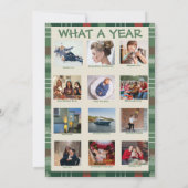 Wat een jaar in de Review Plaid Christmas Feestdagenkaart (Achterkant)