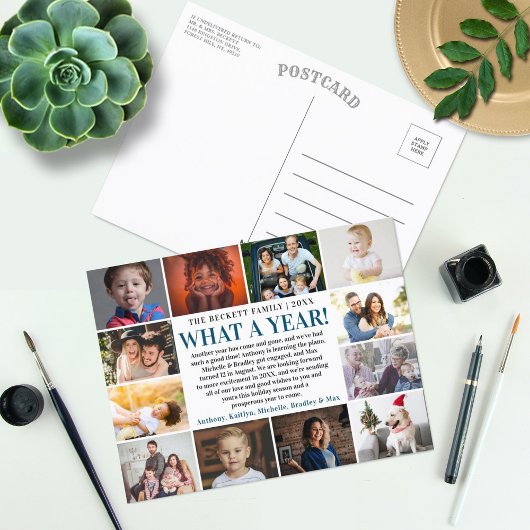 Wat een jaar in Review 12 Fotocollage Feestdagenkaart
