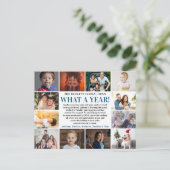 Wat een jaar in Review 12 Fotocollage Feestdagenkaart (Staand voorkant)