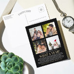 Wat een jaar in Review 4 Foto Collage Feestdagenkaart<br><div class="desc">Dit eenvoudige en moderne jaar in review 4-foto-briefkaarten zijn perfect om deze vakantietijd naar familie en vrienden te sturen.</div>