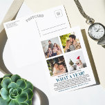 Wat een jaar in Review 4 Foto Collage Feestdagenkaart<br><div class="desc">Dit eenvoudige en moderne jaar in review 4-foto-briefkaarten zijn perfect om deze vakantietijd naar familie en vrienden te sturen.</div>