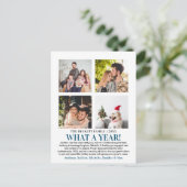 Wat een jaar in Review 4 Foto Collage Feestdagenkaart (Staand voorkant)