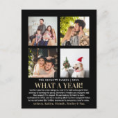 Wat een jaar in Review 4 Foto Collage Feestdagenkaart (Voorkant)