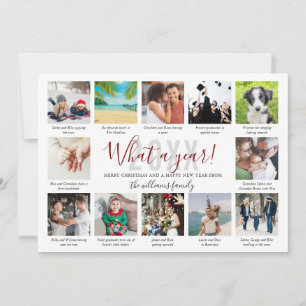 Wat een jaar in Review Captions 12 Foto Collage Ho Feestdagenkaart