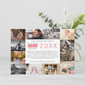 Wat een jaar in Review Foto Collage Holiday Feestdagenkaart (Staand voorkant)