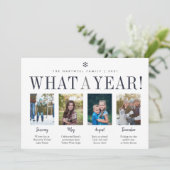 Wat een jaar | Jaar in Review Foto-collage Feestdagenkaart (Staand voorkant)