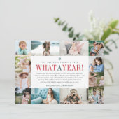 Wat een jaar | Jaar in Review Foto-collage Feestdagenkaart (Staand voorkant)