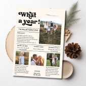 Wat een jaar | Jaar in Review Foto-collage Feestdagenkaart