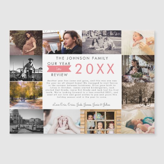 Wat een Jaar Jaaroverzicht Foto Collage Vakantie (Voorkant)