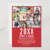 Wat een jaar Jaaroverzicht Fotocollage Feestdagenkaart (Voorkant)
