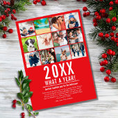 Wat een jaar Jaaroverzicht Fotocollage Feestdagenkaart