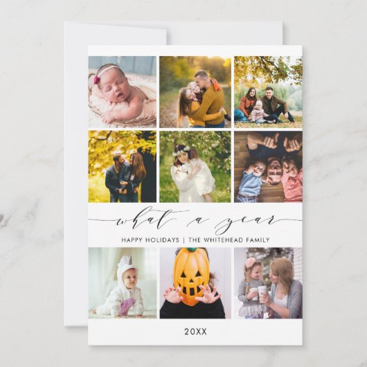 Wat een jaar | Jaaroverzicht Prettige feestdagen F Feestdagenkaart (Voorkant)