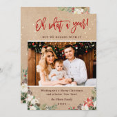 Wat een jaar kerst bloemenkraft foto feestdagenkaart (Voorkant / Achterkant)