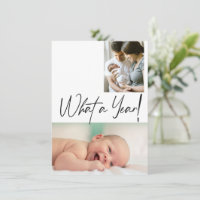 Wat een jaar kerst foto's geboorte aankondiging