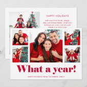 Wat een jaar | Kerst of Nieuwjaars fotorooster Feestdagenkaart (Voorkant / Achterkant)