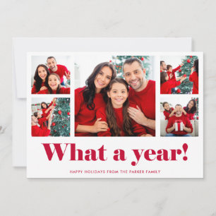 Wat een jaar   Kerst- of Nieuwjaarsfotogrid Feestdagenkaart