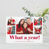 Wat een jaar | Kerst of Nieuwjaarsfotorooster Feestdagenkaart (Staand voorkant)