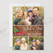 Wat een jaar Kerst Rode Boerderij Truck 6 Foto Boh Feestdagenkaart (Voorkant)