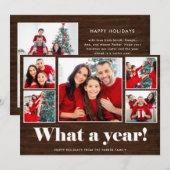 Wat een jaar | Kerst Rustieke Foto Raster Feestdagenkaart (Voorkant / Achterkant)