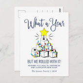 Wat een jaar kerstfeestdag briefkaart (Voorkant / Achterkant)