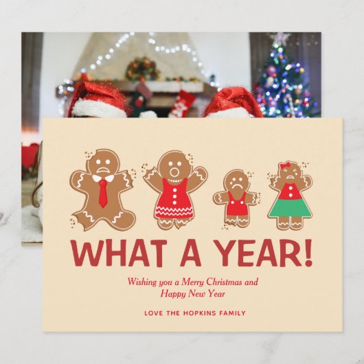 Wat een jaar kerstfeestdag in het ontbijt (Voorkant / Achterkant)