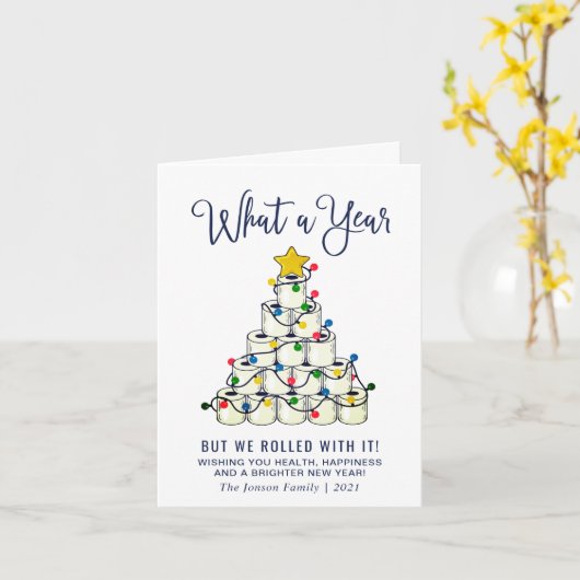 Wat een jaar kerstfeestdag kaart (Gele Bloem)