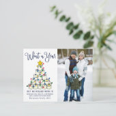 Wat een jaar kerstfoto-groet briefkaart (Staand voorkant)