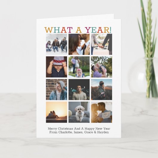 Wat een jaar kerstfoto in Review Feestdagen Kaart (Voorkant)