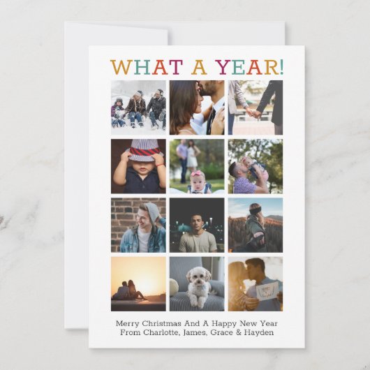 Wat een jaar kerstfoto in Review Kaart (Voorkant)