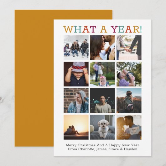 Wat een jaar kerstfoto in Review Kaart (Voorkant / Achterkant)