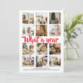 Wat een jaar kerstfoto op maat feestdagenkaart (Staand voorkant)